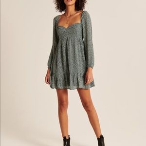 Abercrombie baby doll corset dress green floral